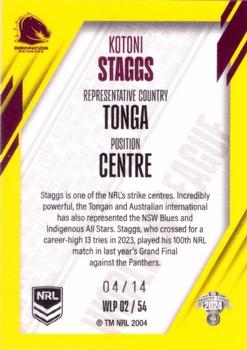 2024 NRL Traders Titanium - World In League Priority #WLP02 Kotoni Staggs Back